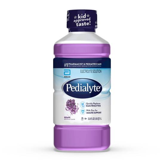 Pedialyte Electrolyte Solution, Grape, 33.8 OZ