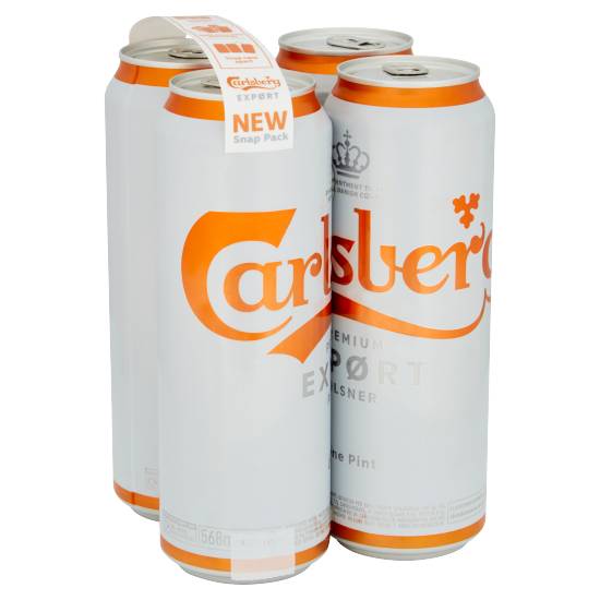 Carlsberg Premium Export Pilsner Lager Beer (4 x 568ml)