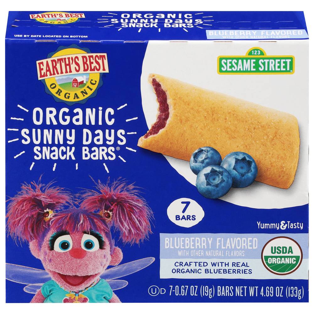 Earth's Best Organic Sesame Street Flavored Snack Bars, Blueberry (7 ct)