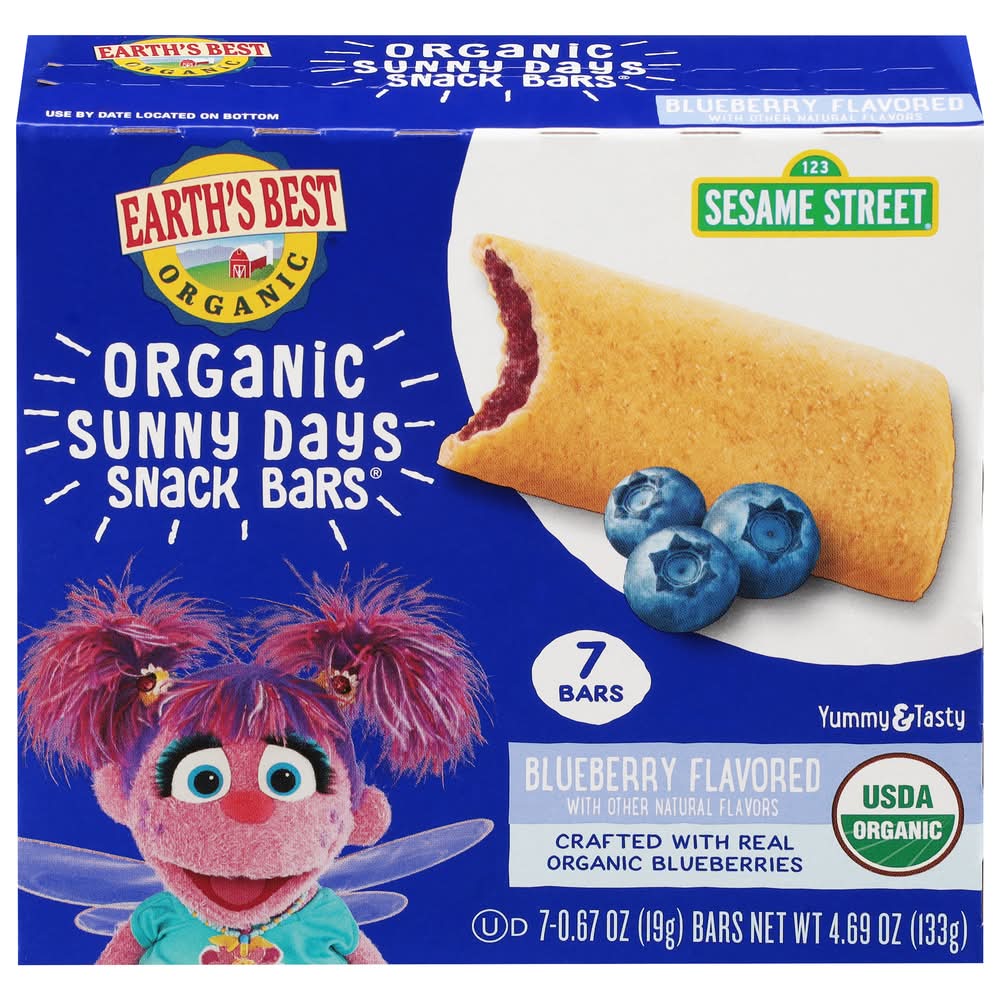 Earth's Best Organic Sesame Street Flavored Snack Bars, Blueberry (4.69 oz, 7 ct)