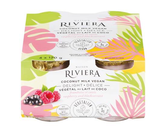 Riviera ·  Délice Végétalien (4 x 120 g) - Vegan delight raspberry & black currant coconut milk (4 x 120 g)