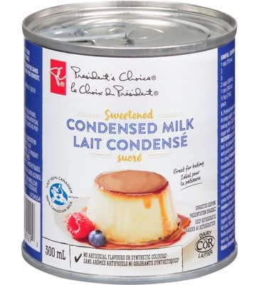 President's choice lait condensé sucré - sweetened condensed milk