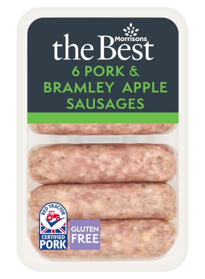Morrisons Thick British Pork & Bramley Apple Sausages (6 pack)