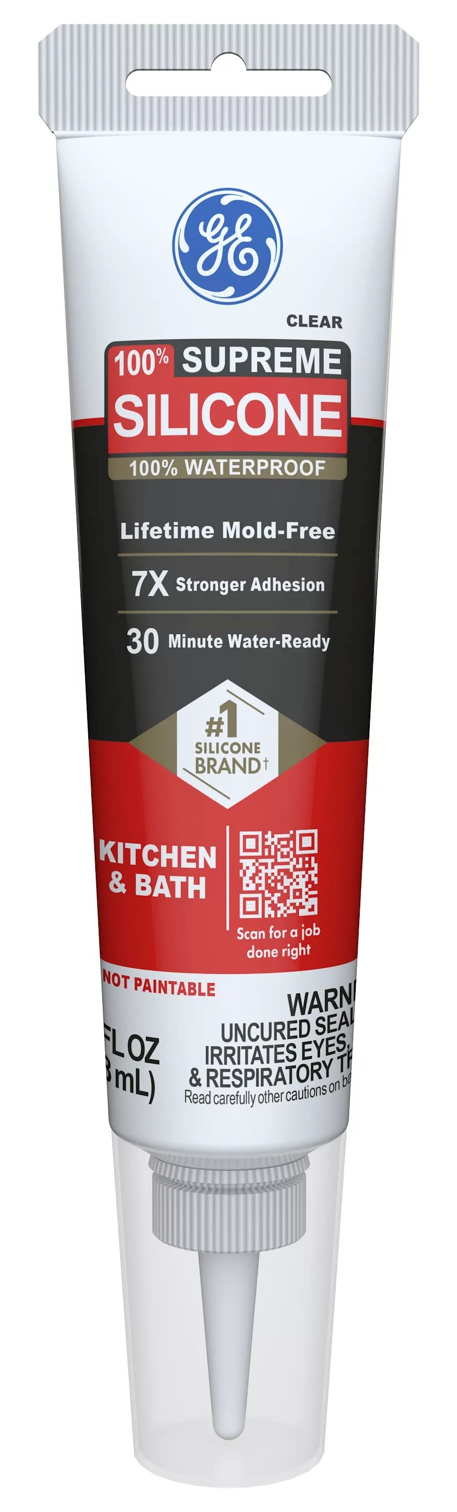 GE Supreme Silicone 2.8-oz Kitchen and Bath Clear Silicone Caulk