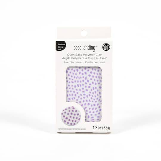 Lavender Dots Oven Bake Polymer Clay By Bead Landing