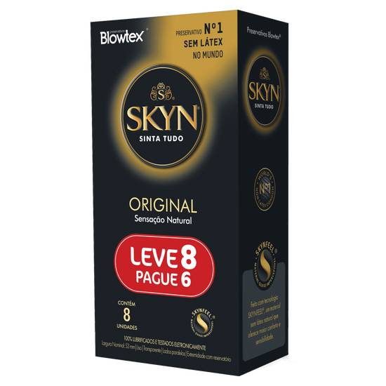 Blowtex preservativo original sensação natural skyn (8 unidades)