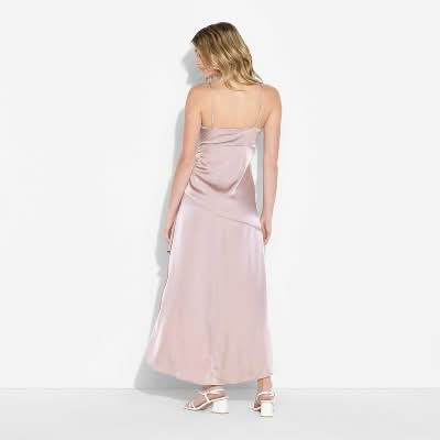 strapless open back dress Halter Neck Open Back Mermiad Minimalist Bridal Silk Dress EU40 main image 0