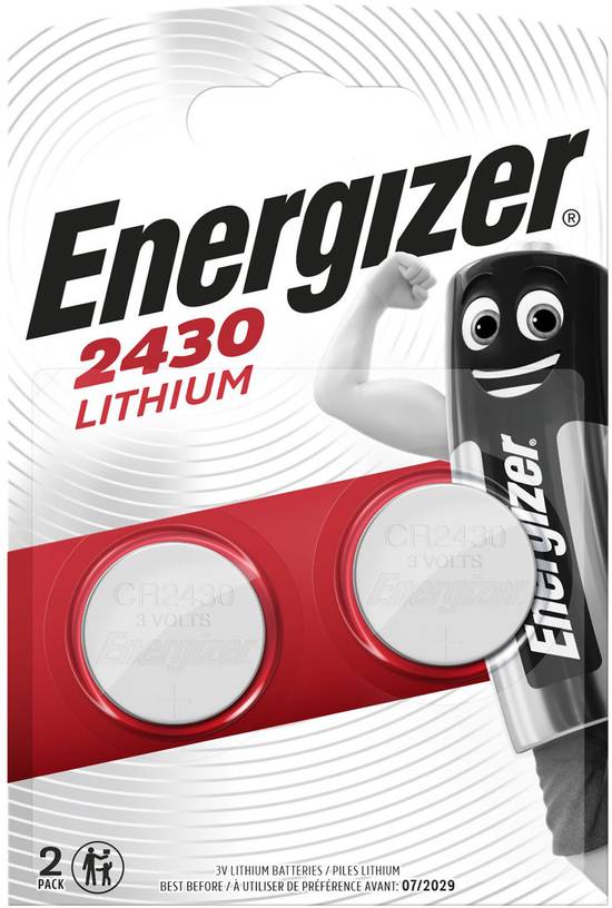 Energizer - Piles bouton lithium 2430 (2 pièces)