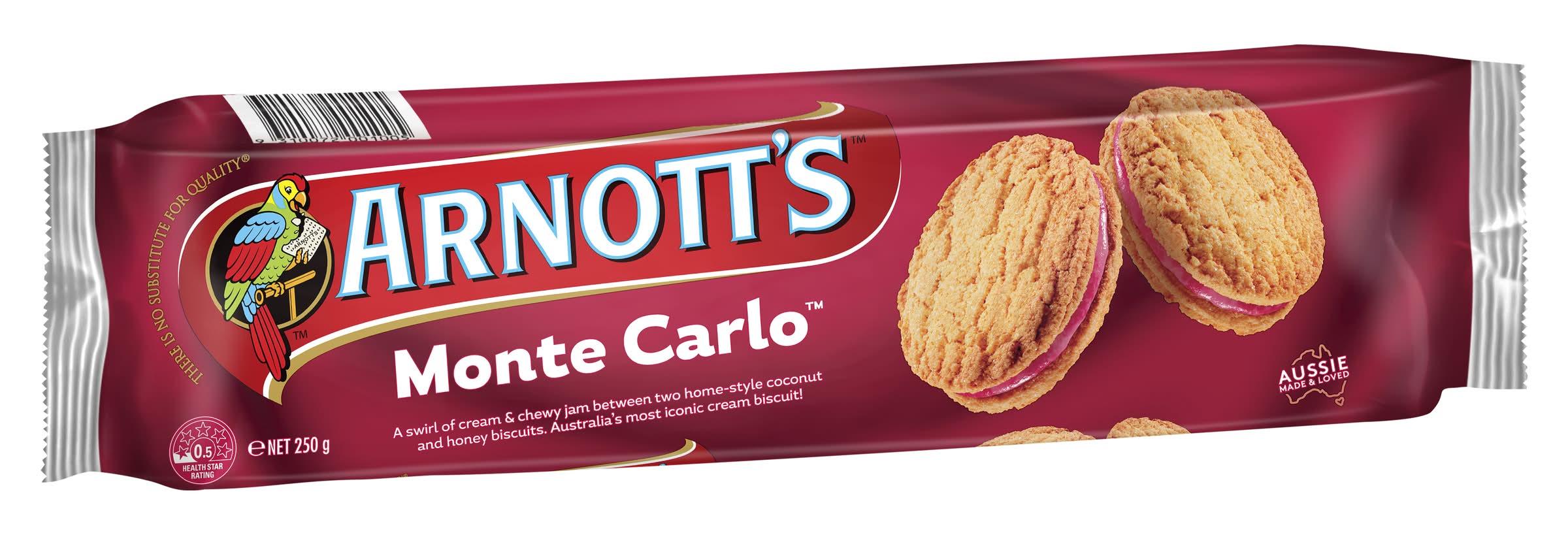 Arnott's Cream Filled Biscuits, Monte Carlo (250g)