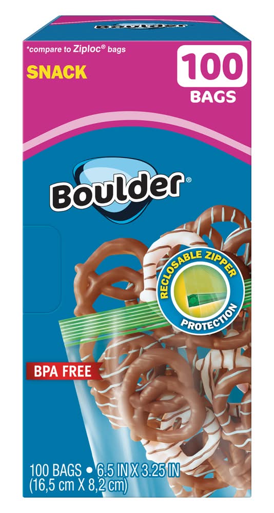 Boulder Canyon Bpa Free Snack Bags, 6.5x3.25 in (100 ct)