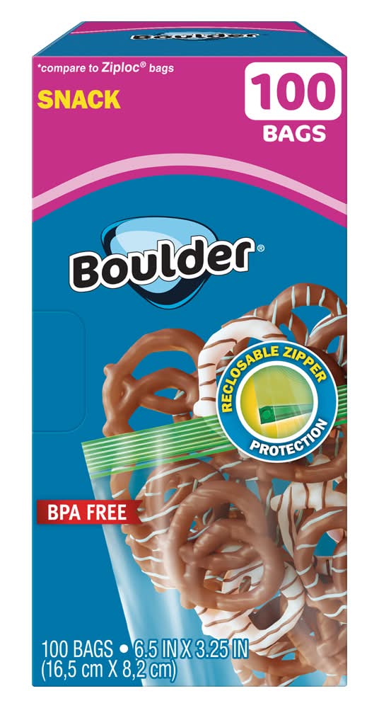 Boulder Canyon Bpa Free Snack Bags, 6.5x3.25 in (100 ct)