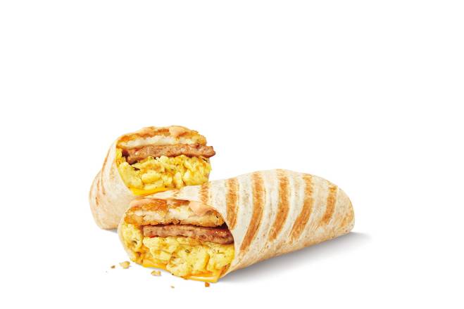 Sausage Scrambled Egg Loaded Breakfast Wrap
