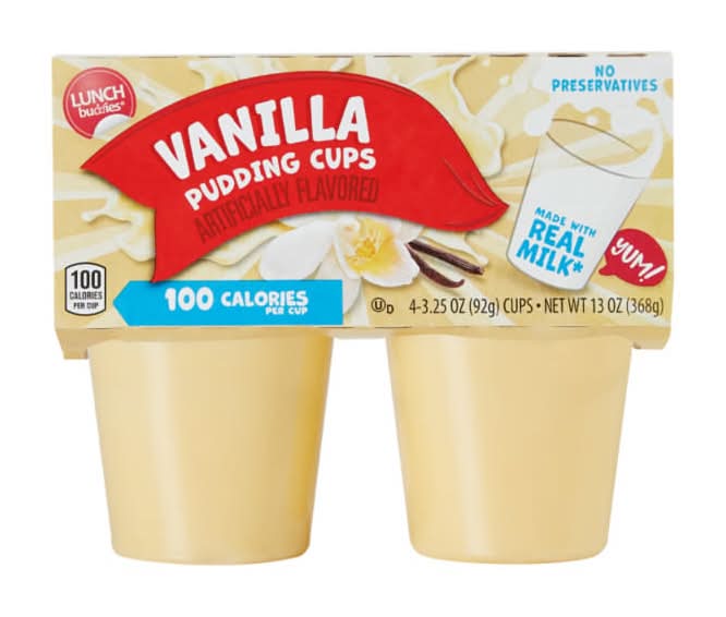 Lunch Buddies Pudding Cups, Vanilla (4 x 3.25 oz)