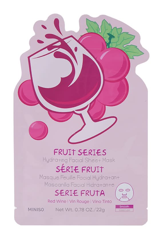 Miniso · Mascarilla facial hidratante fruit series vino tinto (22 g)