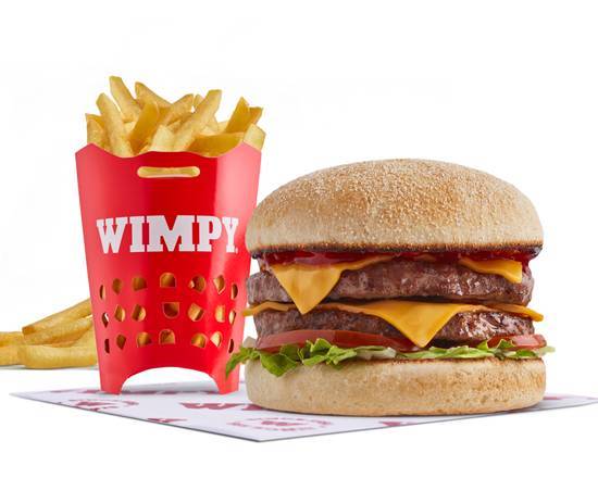 Double Wimpy Cheeseburger & Chips