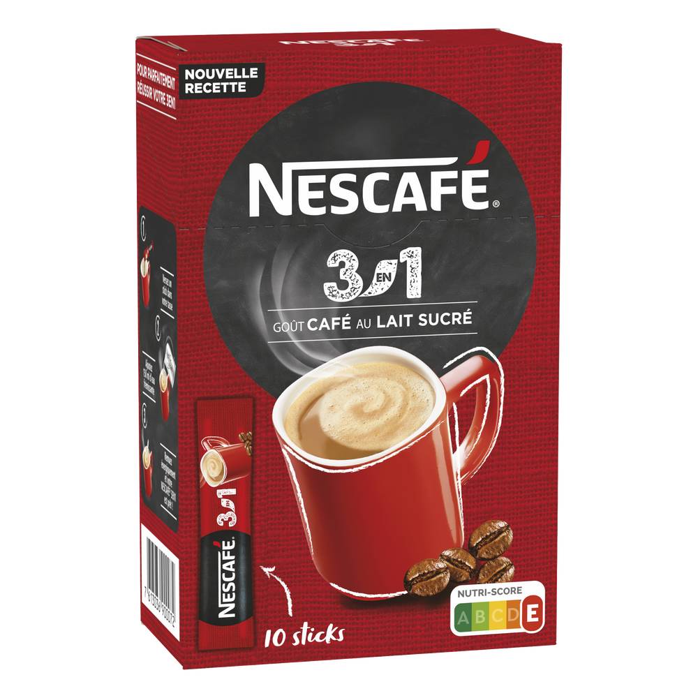 Nescafé - 3 En 1 préparation instantanée sucrée pour boisson (165 g) (café au lait sucré)