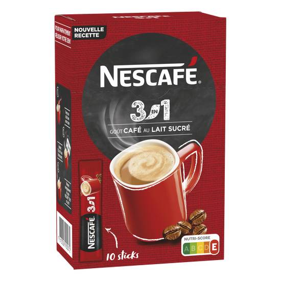 Nescafé - Café au lait sucré 3 en 1 (10 pièces)