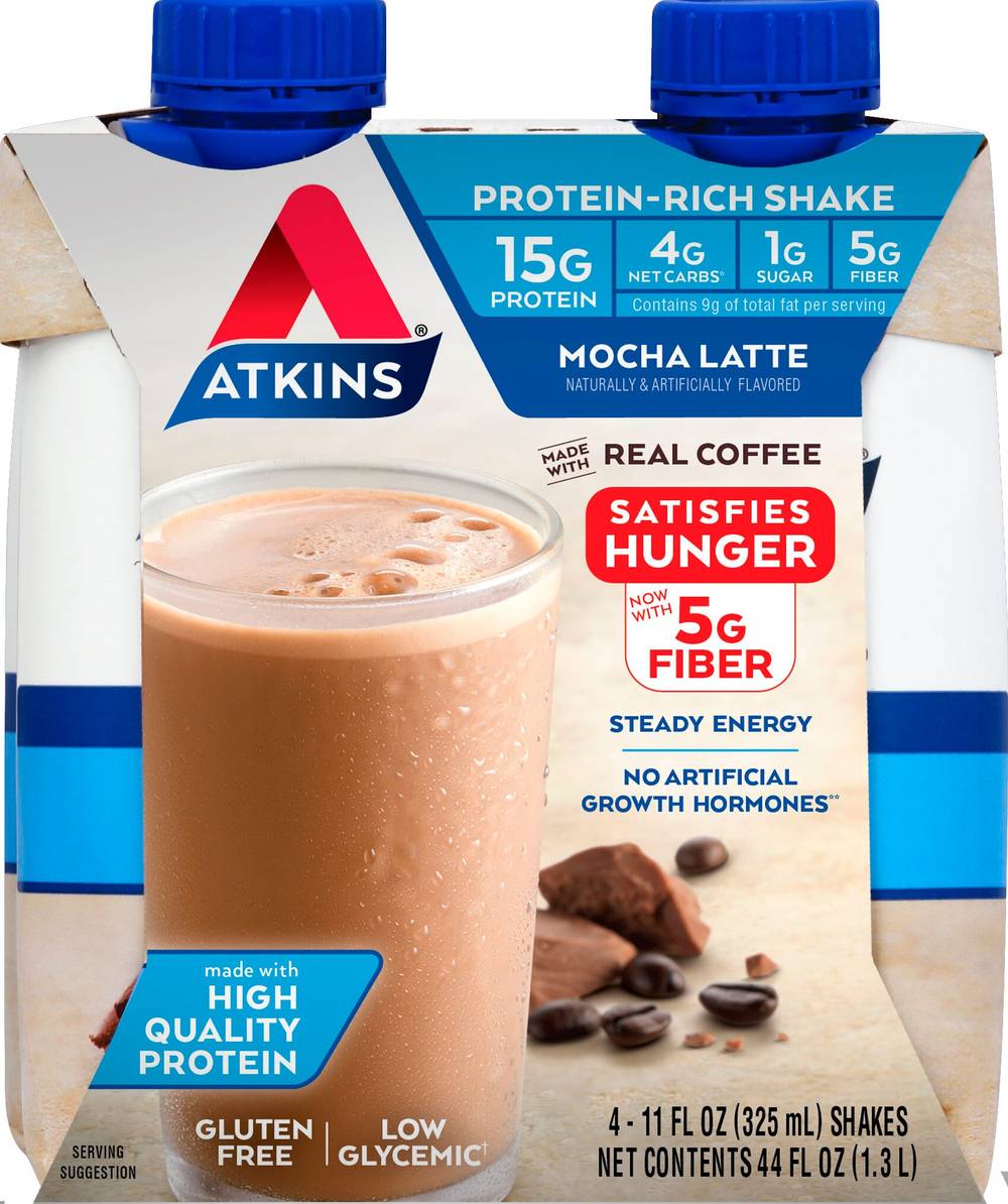 Atkins Protein Shake, Mocha Latte 4pk