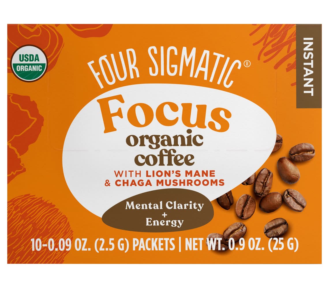 Four Sigmatic Organic Mushroom Coffee Mix, Medium + Smooth (0.09 oz, 10 ct)