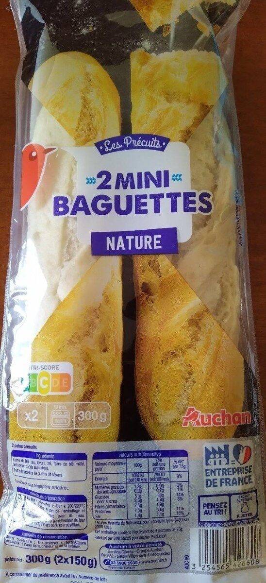 2 mini baguettes nature - auchan - 300g