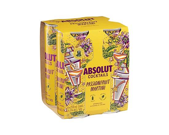 Absolut Cocktails Passionfruit Martini Can 4x250mL