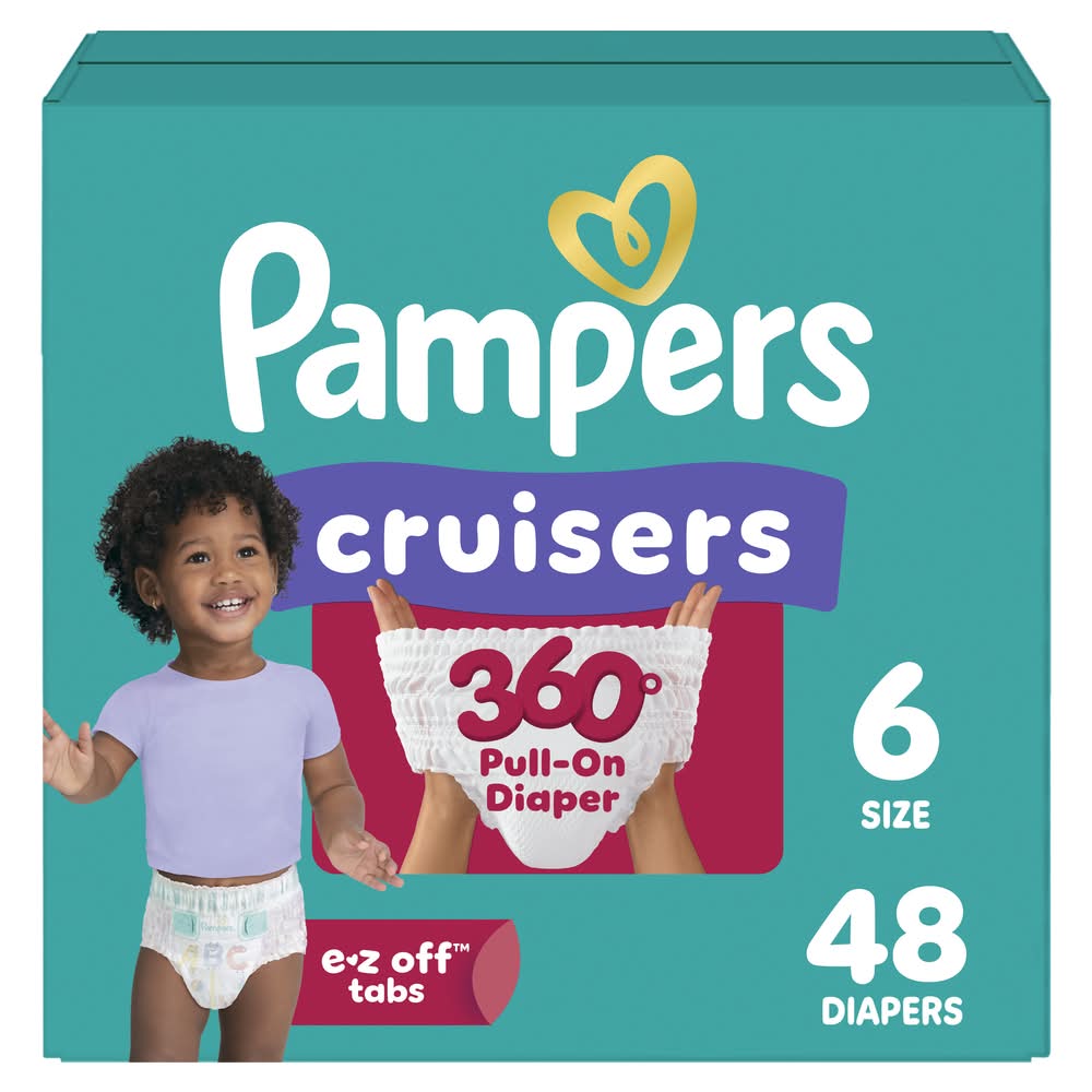 Pampers Cruisers 360 Degree Pull on Baby Diapers, Stage 6 (48 ct)
