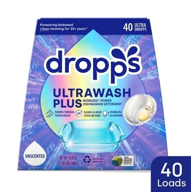 Dropps Ultra Wash Plus Biobased Power Dishwasher Detergent Pods (16.93 oz, 40 ct)