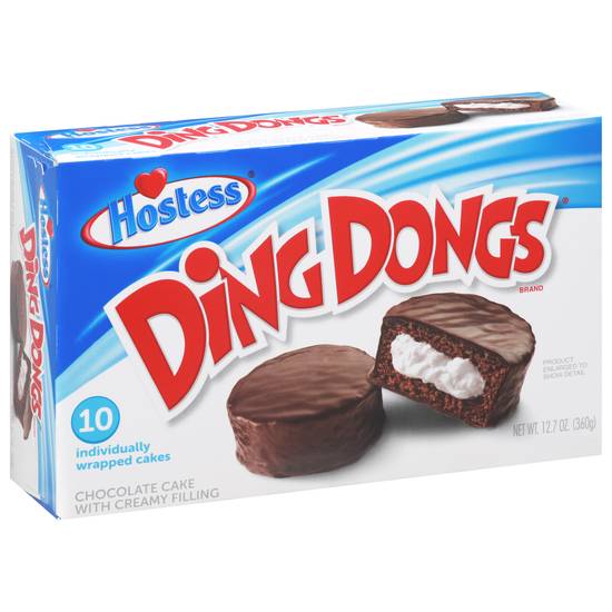 Hostess Ding Dongs Chocolate Cake With Creamy Filling (10 ct)