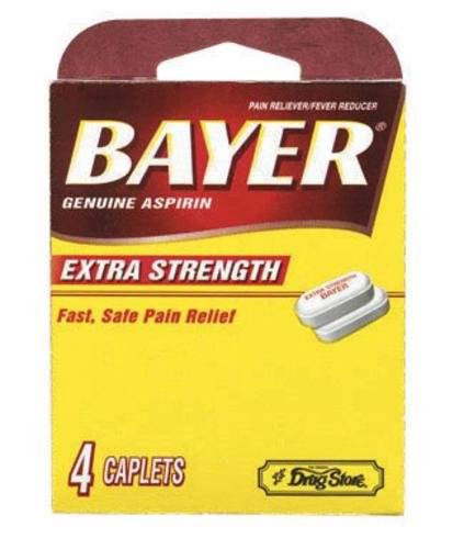 Genuine Bayer Aspirin 325Mg Coated Tablets, Pain Reliever And Fever Reducer - 4 Ct