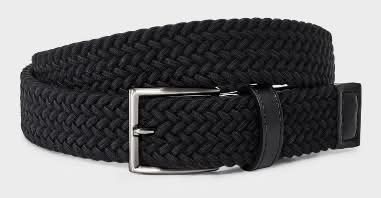Goodfellow & Co. Stretch Fabric Braided Fully Adjustable Web Belt, Men, XL, Black