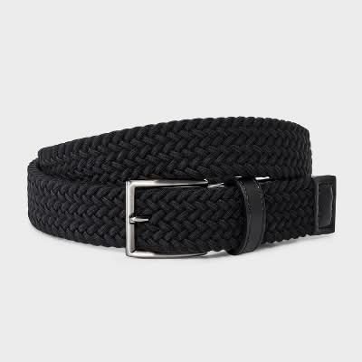 Goodfellow & Co. Stretch Fabric Braided Fully Adjustable Web Belt, Men, M, Black