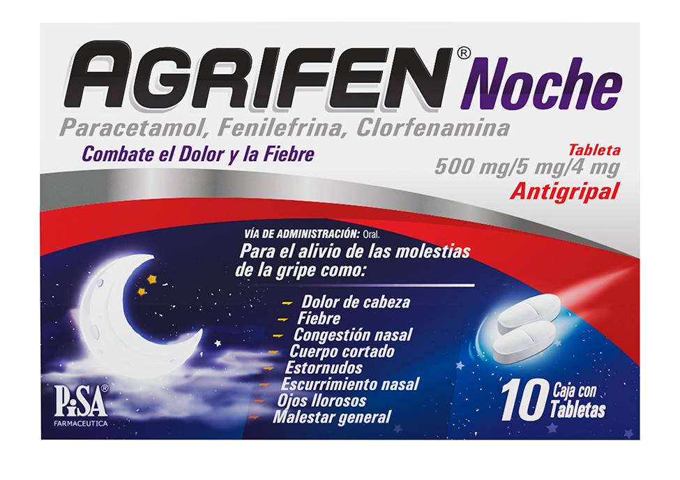 Pisa · Agrifen noche antigripal (10 un)