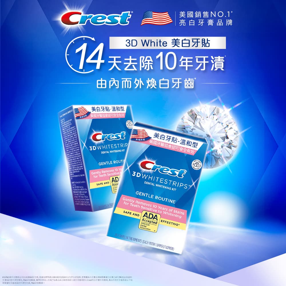 【安心價】Crest美白牙貼14次 <14PC包 x 1 x 1PC盒>