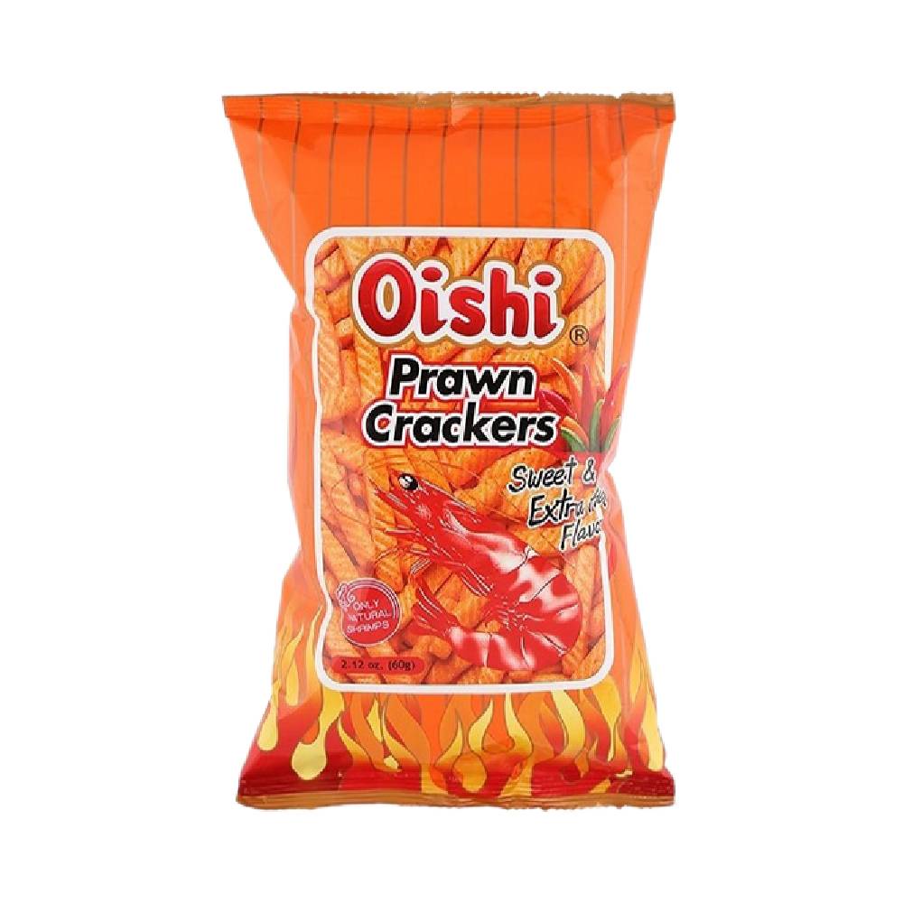 Oishi Sweet - Extra Hot, Prawn Crackers (60g)
