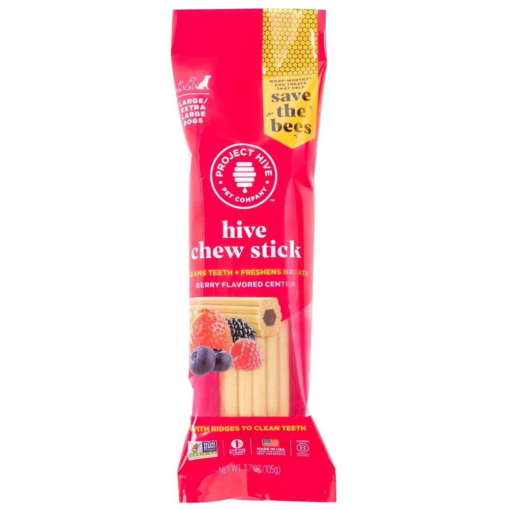 Project Hive Pet Company Dental Chew Stick, Berry (3.7 oz)