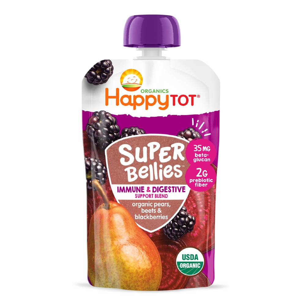 Happy Tot Organics Super Bellies Stage 4 Immune + Digestive Support Baby Food (pears-beets-blackberries )