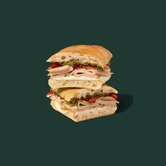 Order Turkey, Provolone & Pesto on Ciabatta food online from Starbucks store, Palmetto Bay on bringmethat.com