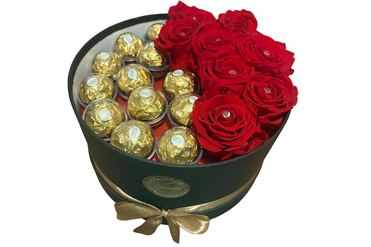 Box de chocolat  Ferrero Et roses éternelle 