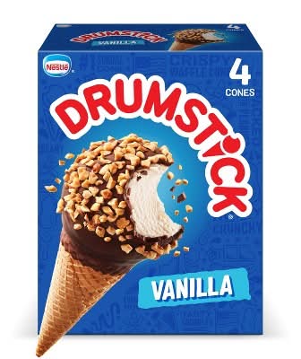 Drumstick Sundae Ice Cream Cones, Vanilla (18.4 fl oz, 4 ct)