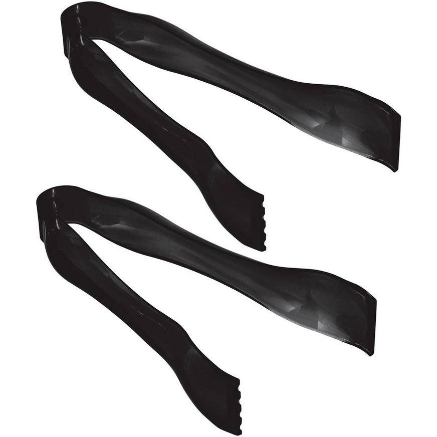 Party City Mini Plastic Tongs, Black (2 pack)