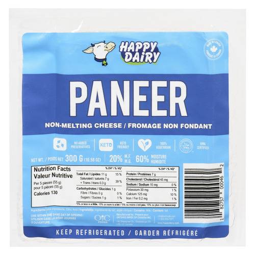Happy Dairy Non-Melting Cheese Paneer (300 g)