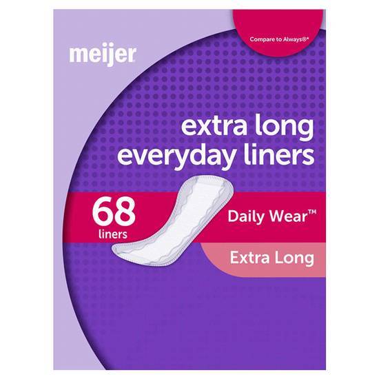 Meijer Everyday Unscented Pantiliners, Extra Long Coverage (68 ct