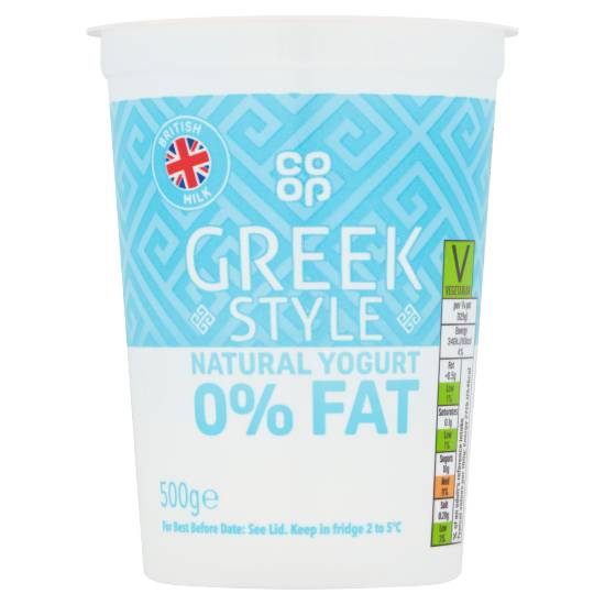 Co-op Greek Style Natural Yogurt 0% Fat (500g)