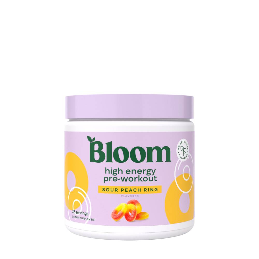 Bloom High Energy Pre-Workout Powder (7 oz) (sour peach ring)