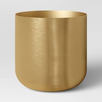 Medium Brass Planter - Threshold™: 9.5" Lacquered Iron, Leakproof, Indoor Use, No Assembly Required