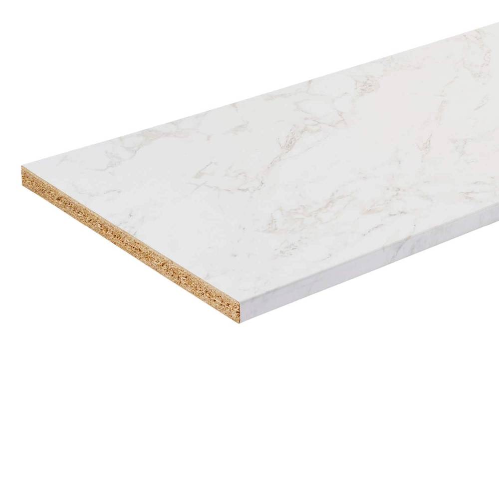 Stretta 4-ft x 25.5-in x 1.125-in White Marble Laminate Countertop | 83180