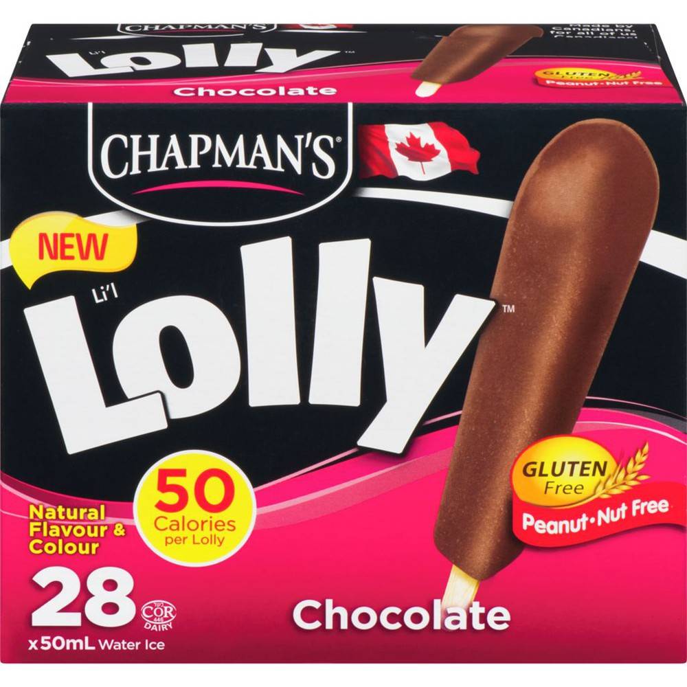 Chapman's Chocolate Li'l Lolly Ice Cream (1.4 kg, 28 ct)