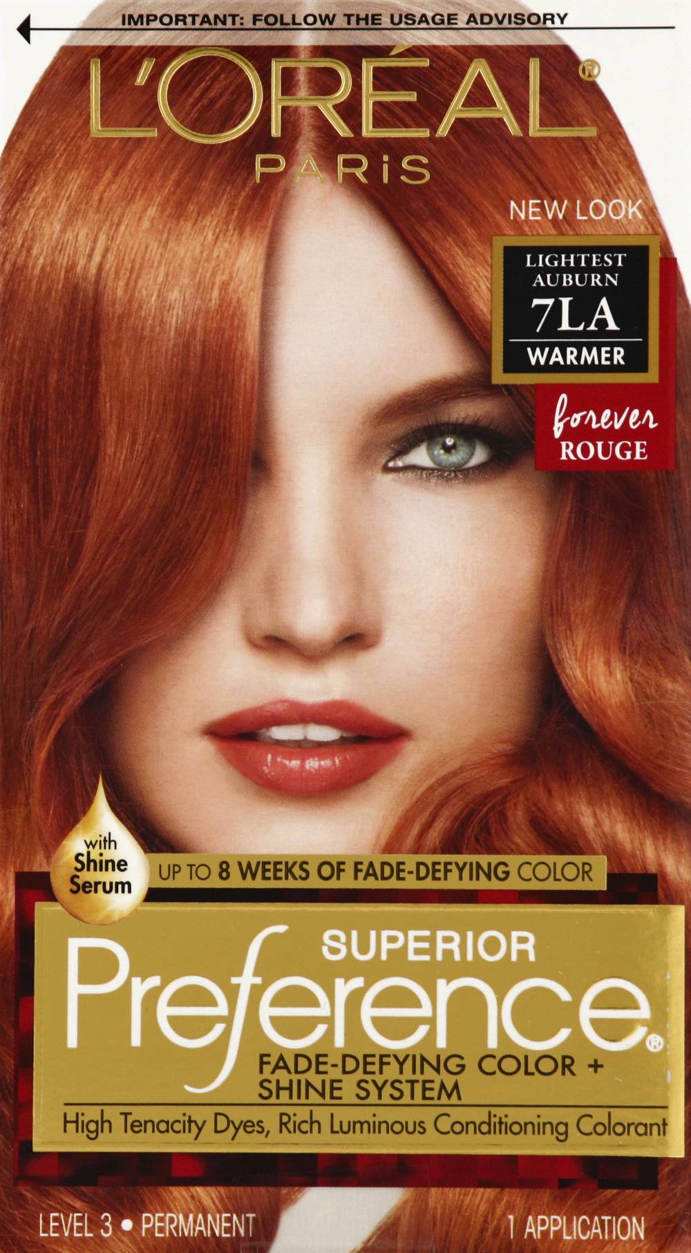 L'Oréal 7La Lightest Auburn Warmer Permanent Hair Color (9.9 oz)