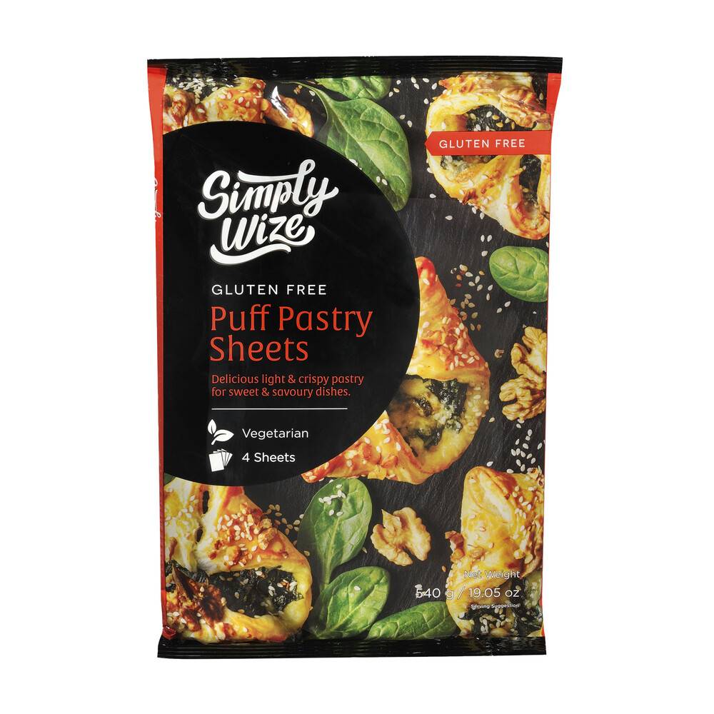 Simply Wize Puff Pastry Sheets Gluten Free 540g