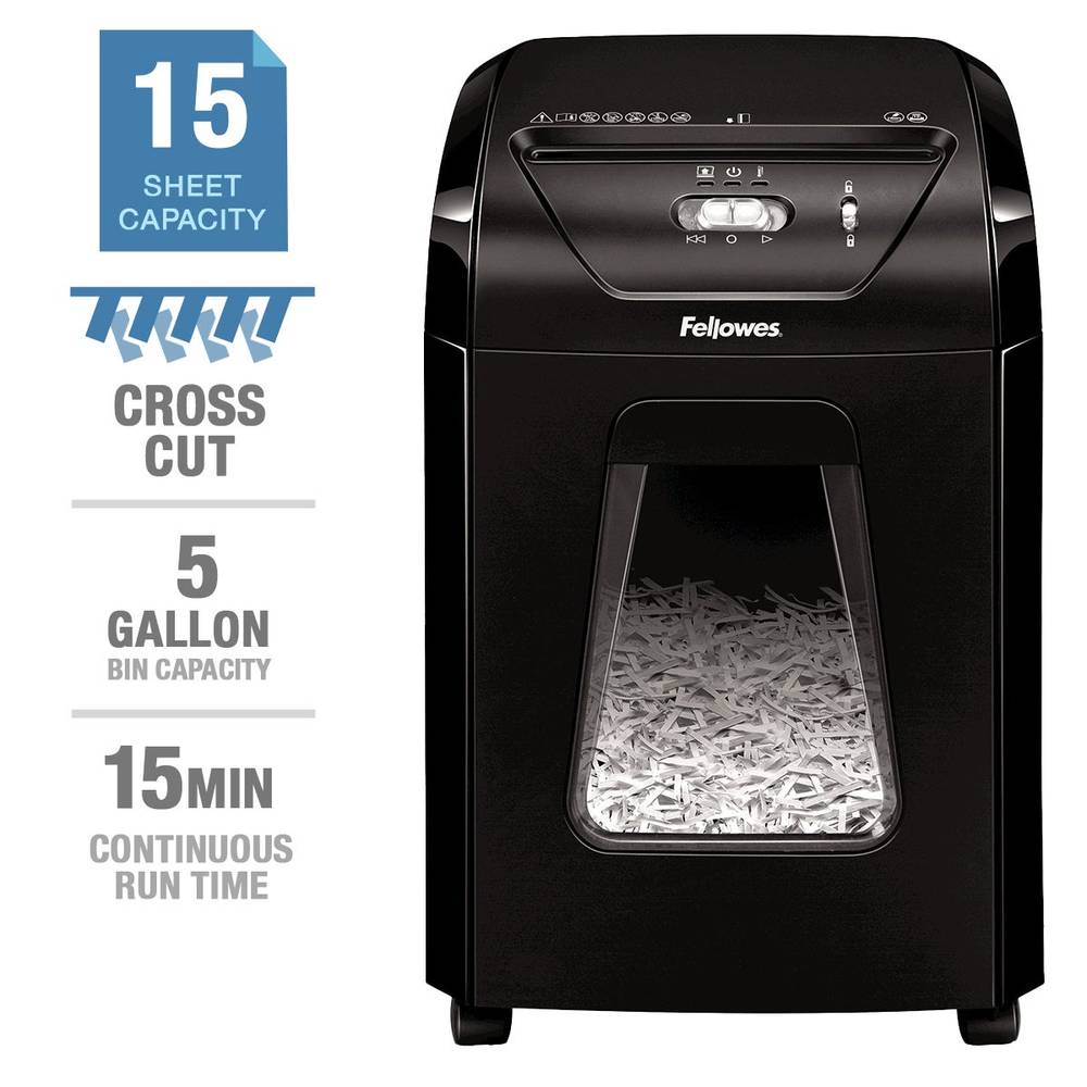 Fellowes - Déchiqueteuse Powershred 1500C À Coupe Transversale 15 Feuilles / Fellowes Powershred 1500C Cross-Cut Shredder